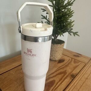 Stanley White Travel Thermos with Silver Accent